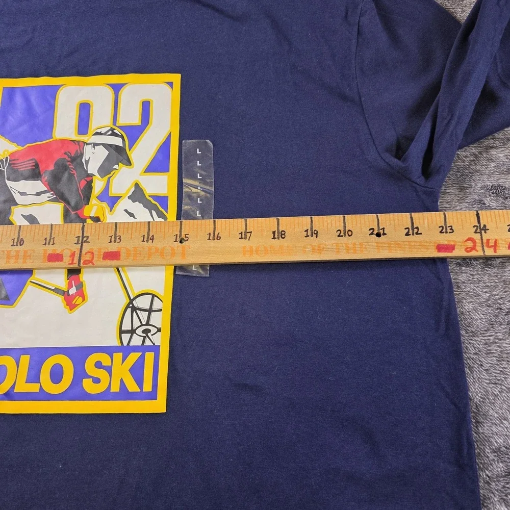 Polo Ralph Lauren Polo Ski Jersey T Shirt Mens Large Blue Long Sleeve